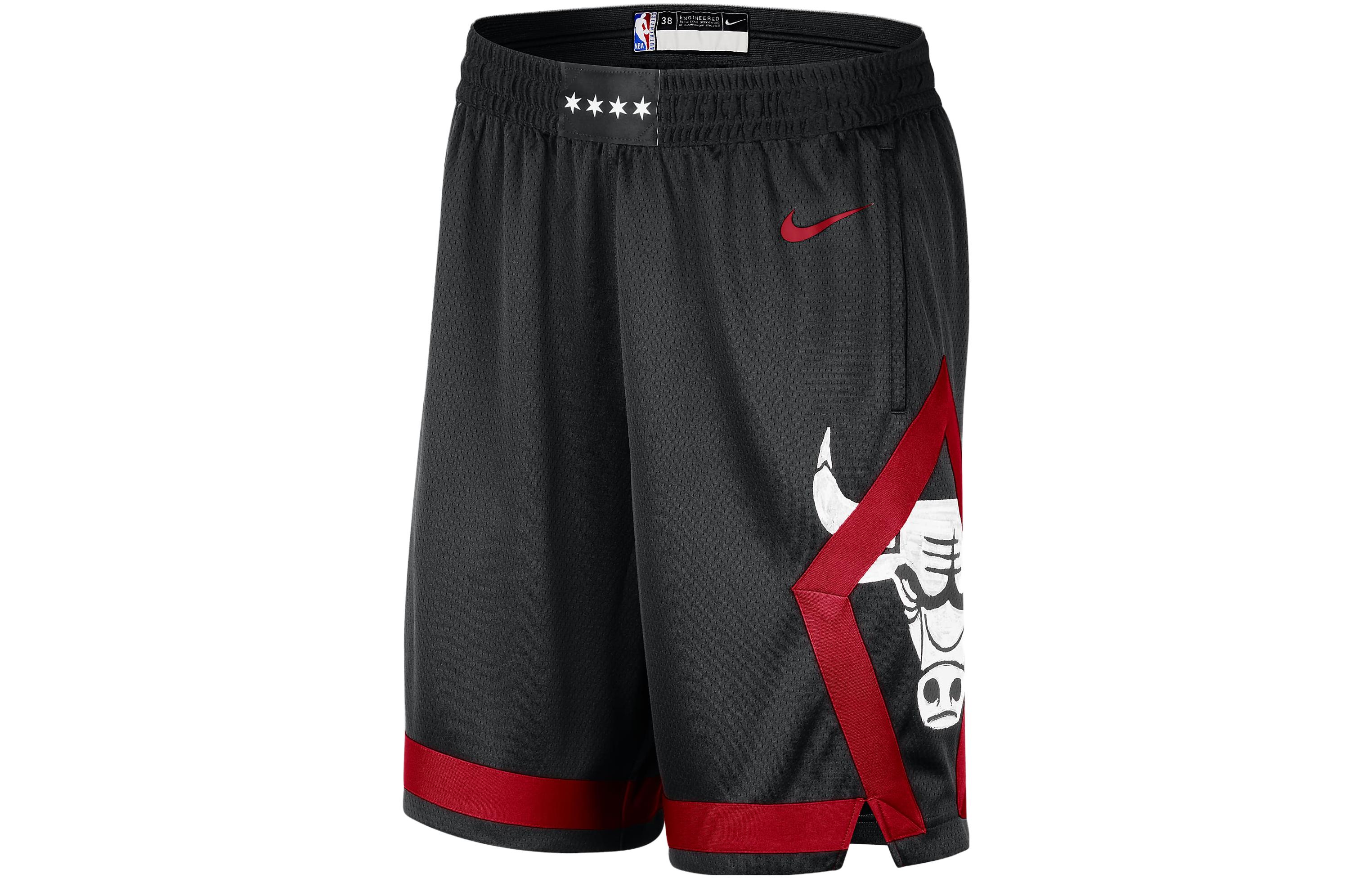 Nike Chicago Bulls 2023/24 City Edition Graphic Basketball Shorts Black/Red DX8697-010