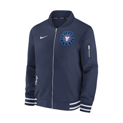 Nike Chicago Cubs City Connect Game Time Navy Blue Letter Print Jacket 015D11ABEJ-ZHD