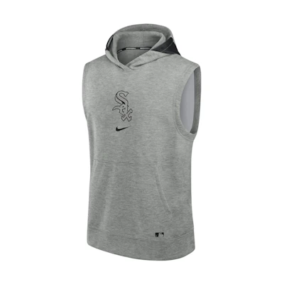 Nike Chicago White Sox Colorblock Sleeveless Hoodie Grey Mens Fleece Lined 013U086NRX-J3E