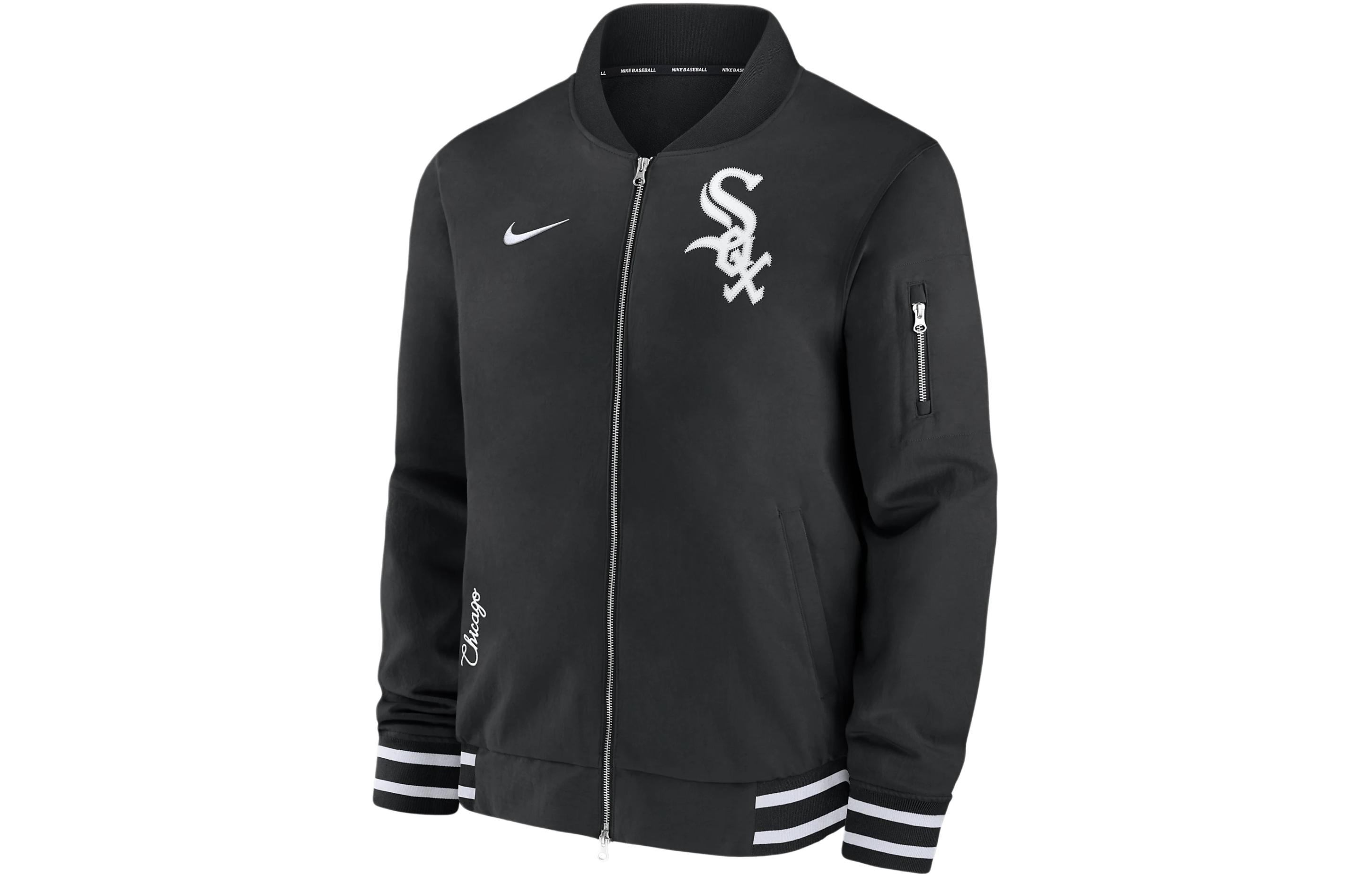 Nike Chicago White Sox Logo Full-Zip Jacket Black Casual Outerwear 015D03AYRX-132