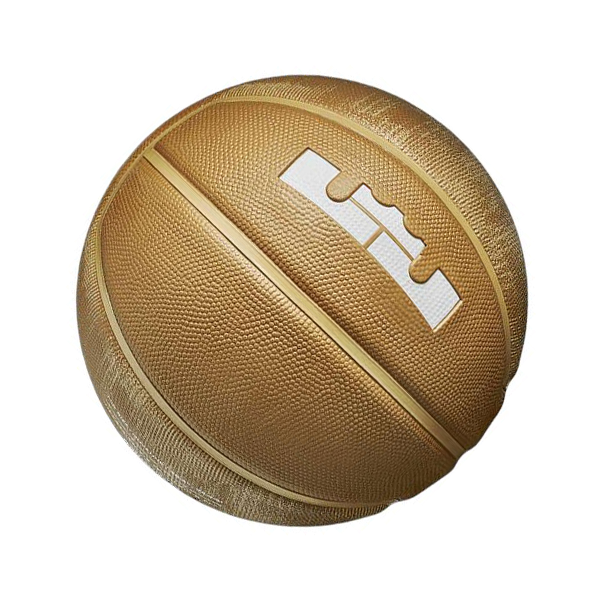 Lookbook 耐克中国版詹姆斯橡胶篮球-棕/黄 7号男女通用训练球 BB0627-972