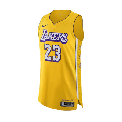Nike City Edition 2019-2020 Lakers LeBron James Jersey Yellow AV4583-728
