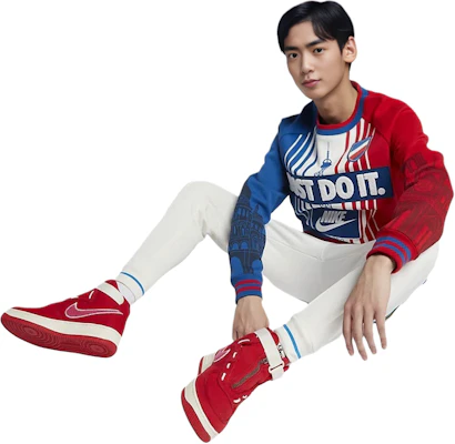 Nike City Edition Multi-Color Patchwork Hoodie Red Blue - AR1988-477 Shop Nike City Edition Multi-Color Patchwork Hoodie Red Blue - AR1988-477