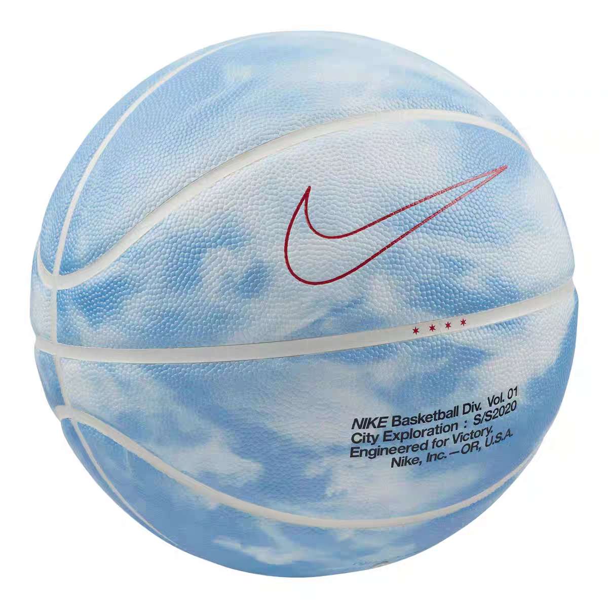 Nike City Exploration Chicago Cloud Print Basketball Light Blue Size 7 Training Ball CT4887-910