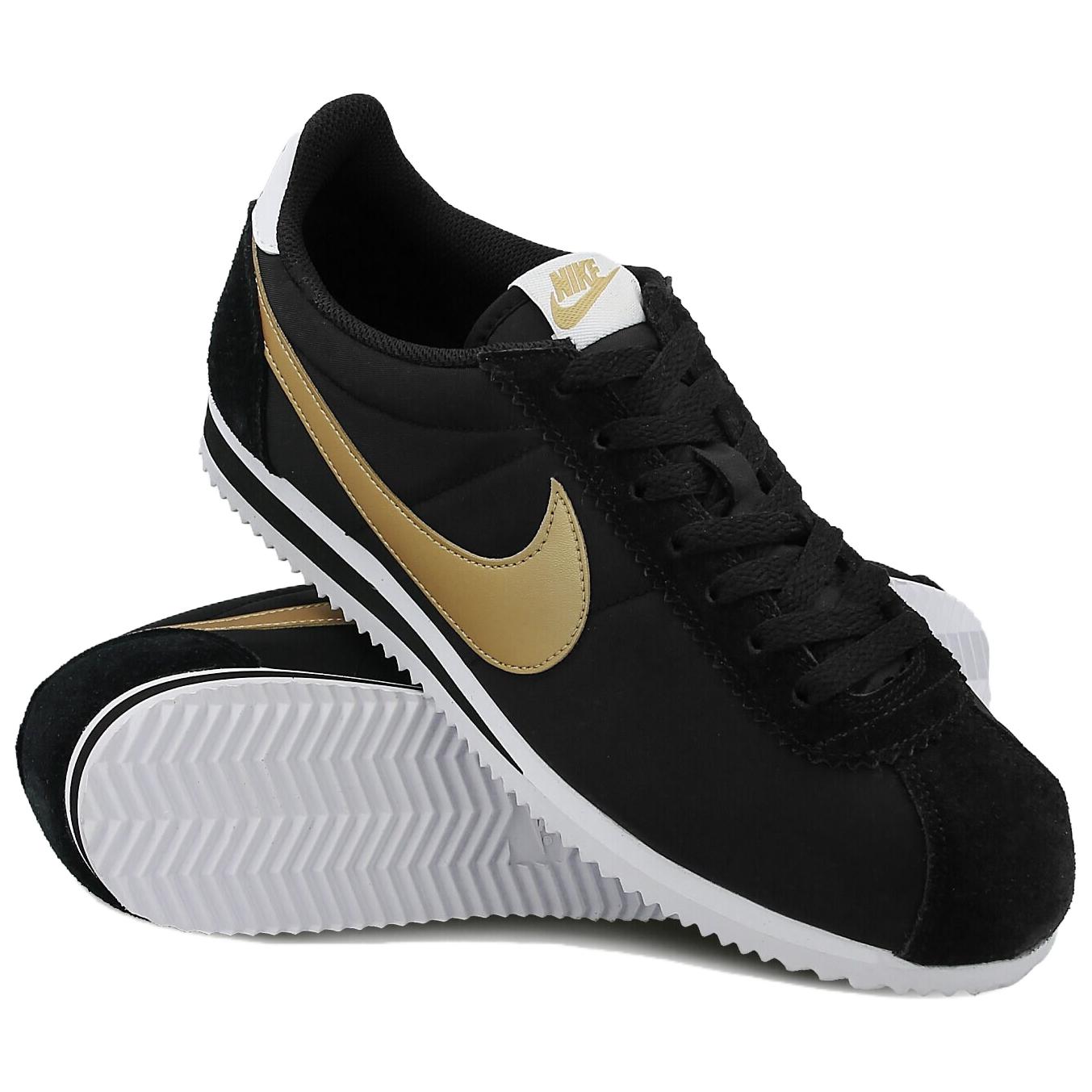 Lookbook Nike Classic Cortez Nylon 'Hitam Emas Metalik' 807472-002