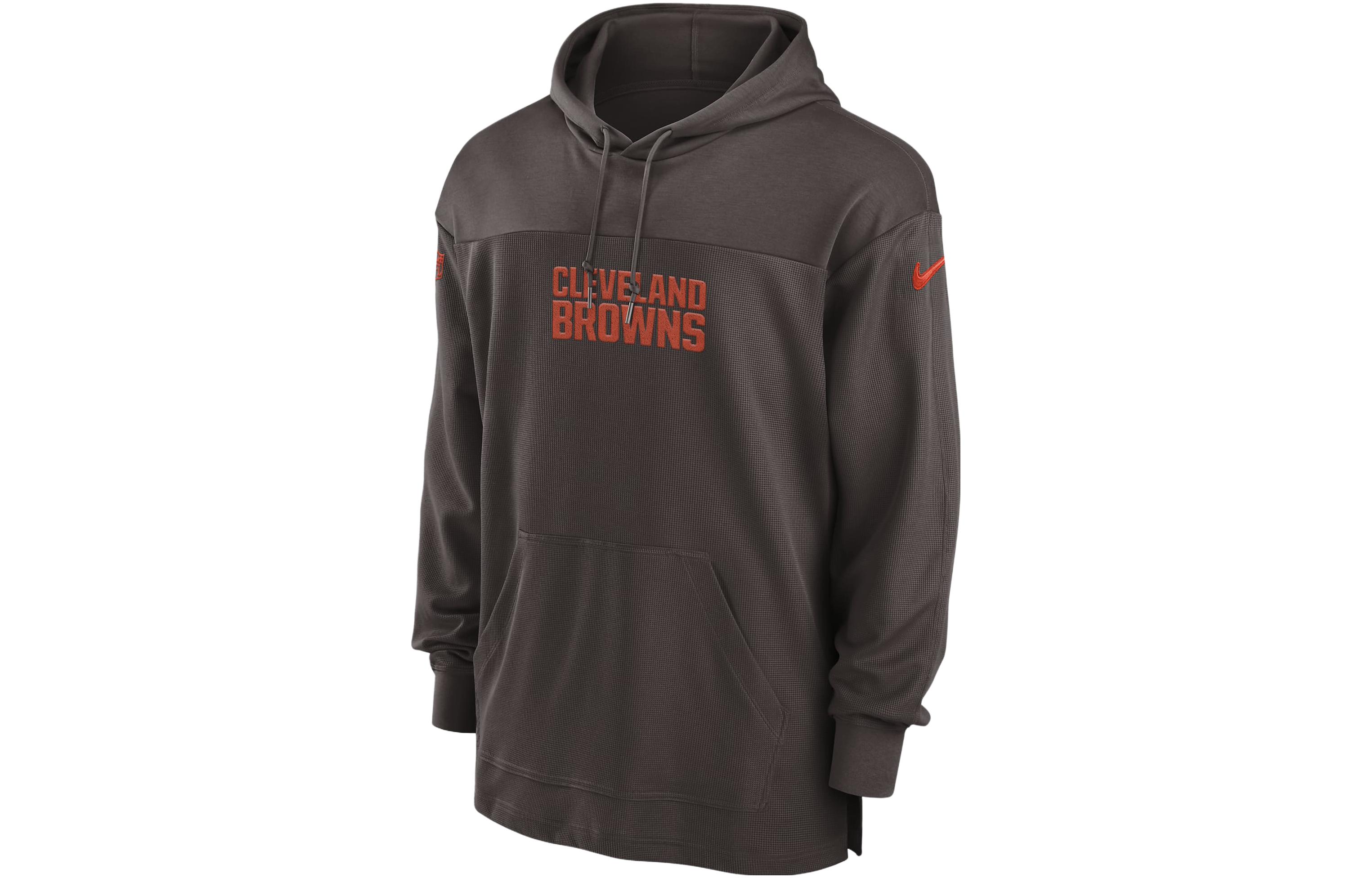 Nike Cleveland Browns Sideline Logo Embroidered Hoodie Brown Menswear 00MO2DI93-BVK