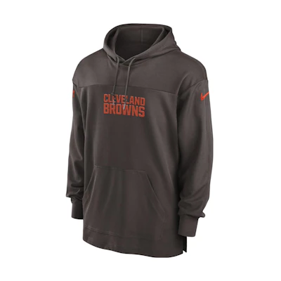 Nike Cleveland Browns Sideline Logo Embroidered Hoodie Brown Menswear 00MO2DI93-BVK