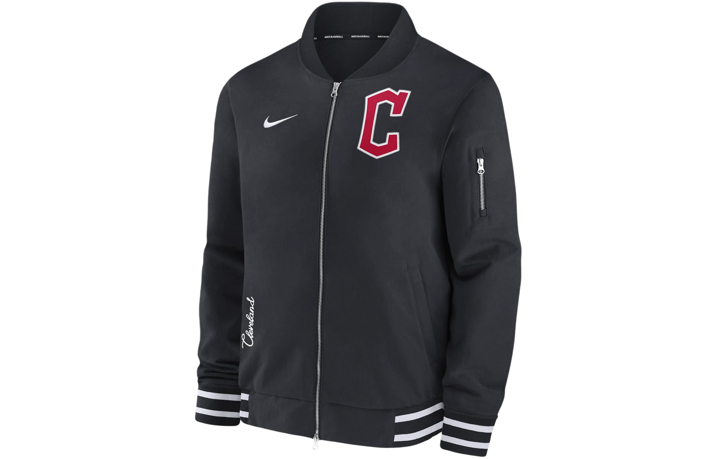 Nike Cleveland Guardians Authentic Collection Logo Print Jacket Black () 015D03AZIAN-132