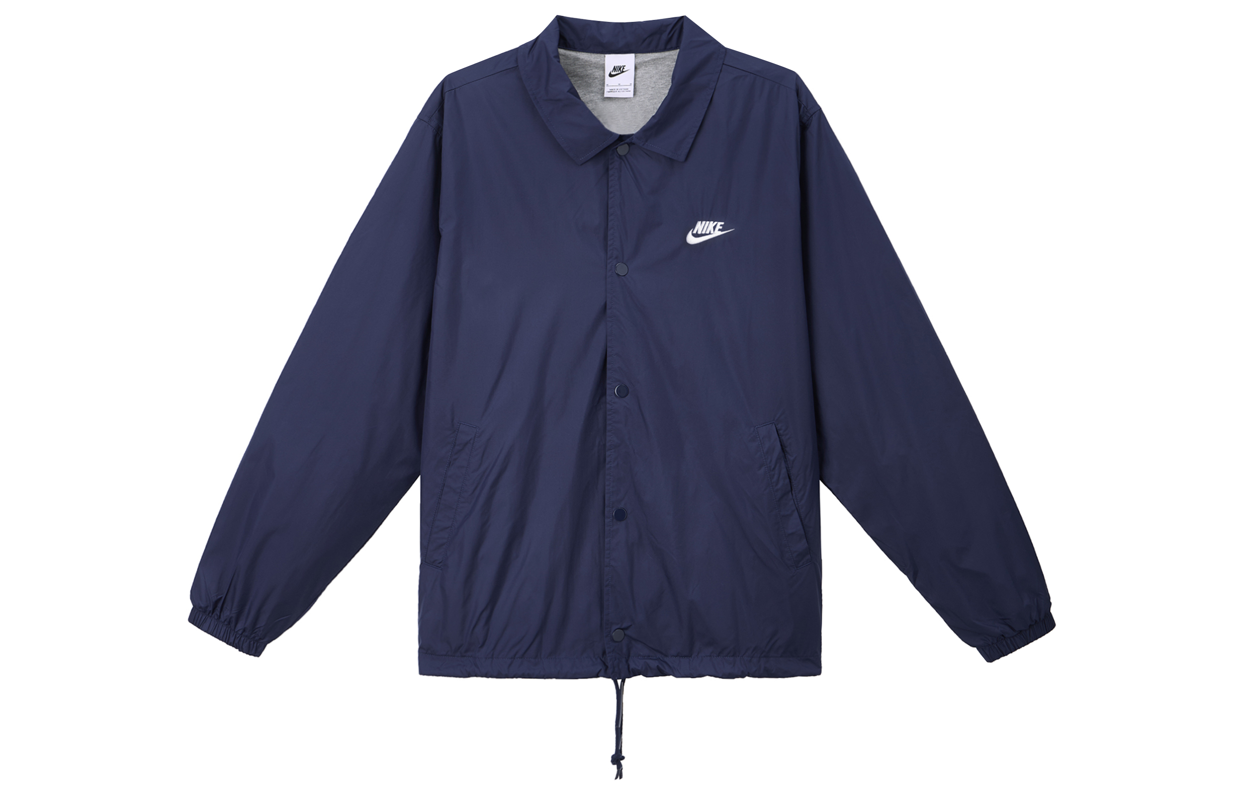 Nike Club Blue Embroidered Logo Button-Up Casual Jacket Long Sleeve FN3317-410