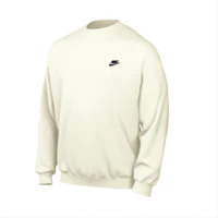 Nike Club Crew Logo Print Long Sleeve Sweater Off-White Pullover FQ2913-133 Nike Club Crew Logo Print Long Sleeve Sweater Off-White Pullover FQ2913-133