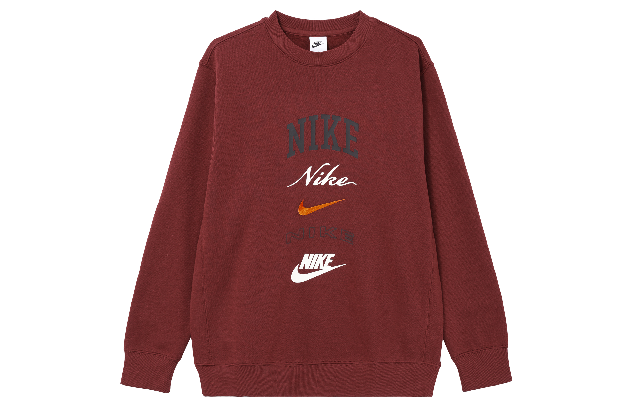 Nike Club Fleece Crewneck Red Retro Sweatshirt Classic Pullover FN2611-677