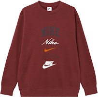 Nike Club Fleece Crewneck Red Retro Sweatshirt Classic Pullover FN2611-677 Nike Club Fleece Crewneck Red Retro Sweatshirt Classic Pullover FN2611-677