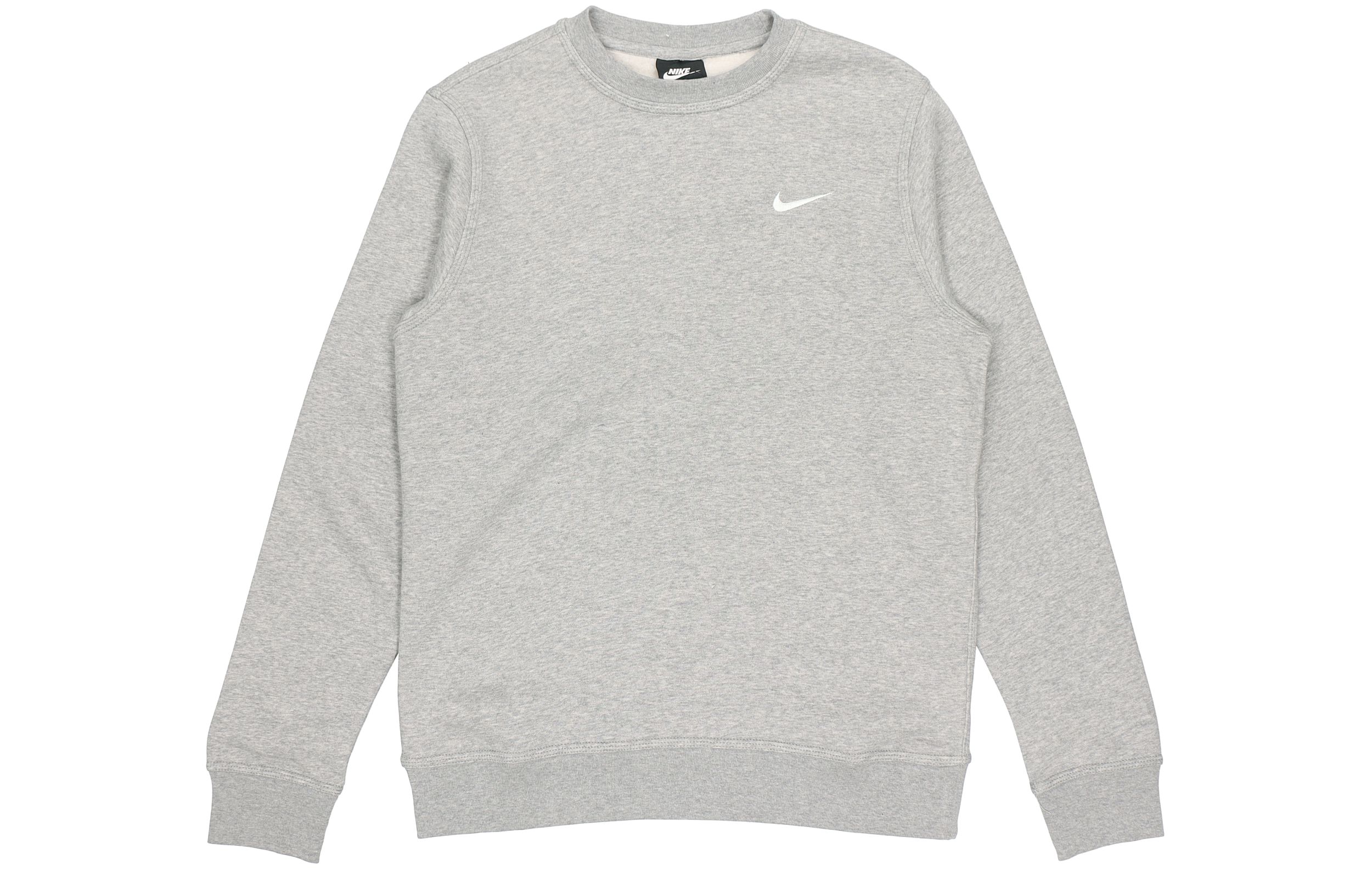 Nike Club Fleece Embroidered Logo Classic Sweatshirt Winter Grey 916609-063