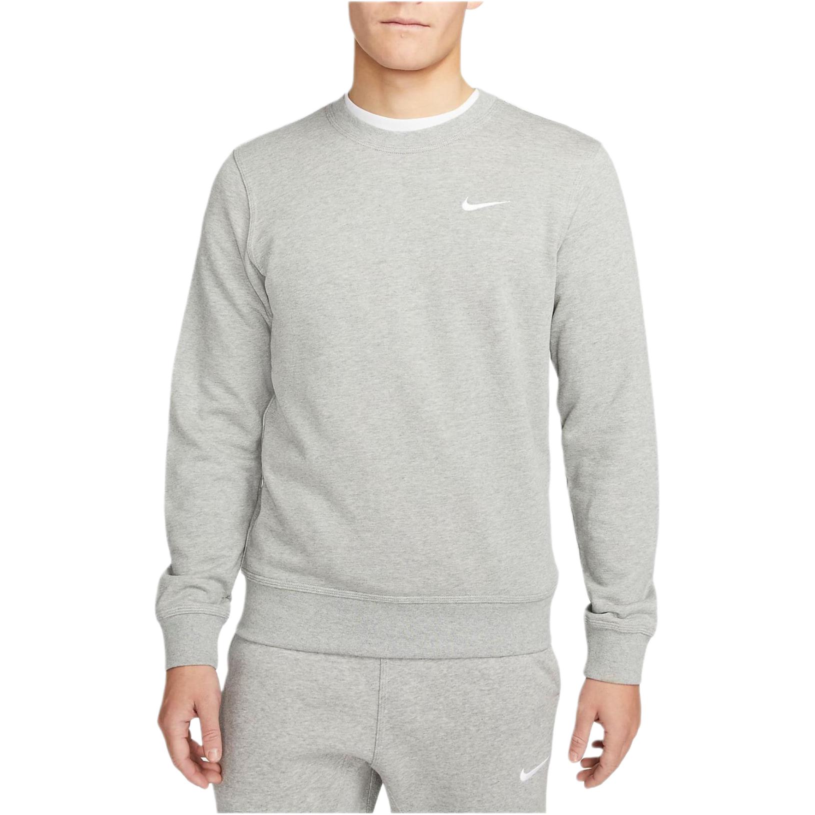 Nike Club Fleece French Terry Crew Sweatshirt Deep Gray Casual Pullover 637903-063