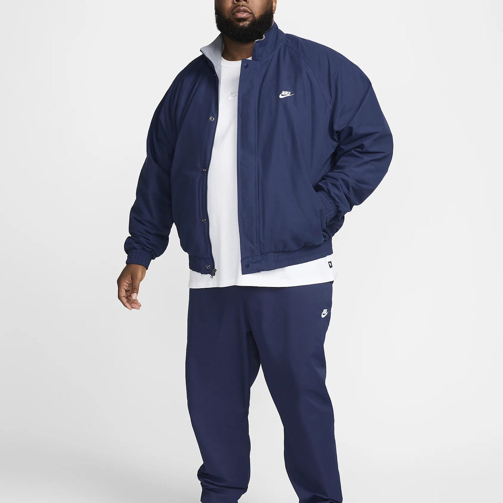 Details for Nike Club Fleece Futura Zip Jaket Midnight Navy/Putih FZ0656-410