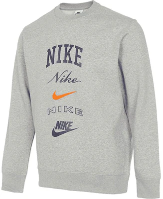 Nike Club Fleece Gray Vintage Logo Crewneck Sweatshirt FN2611-063 Buy Nike Club Fleece Gray Vintage Logo Crewneck Sweatshirt FN2611-063