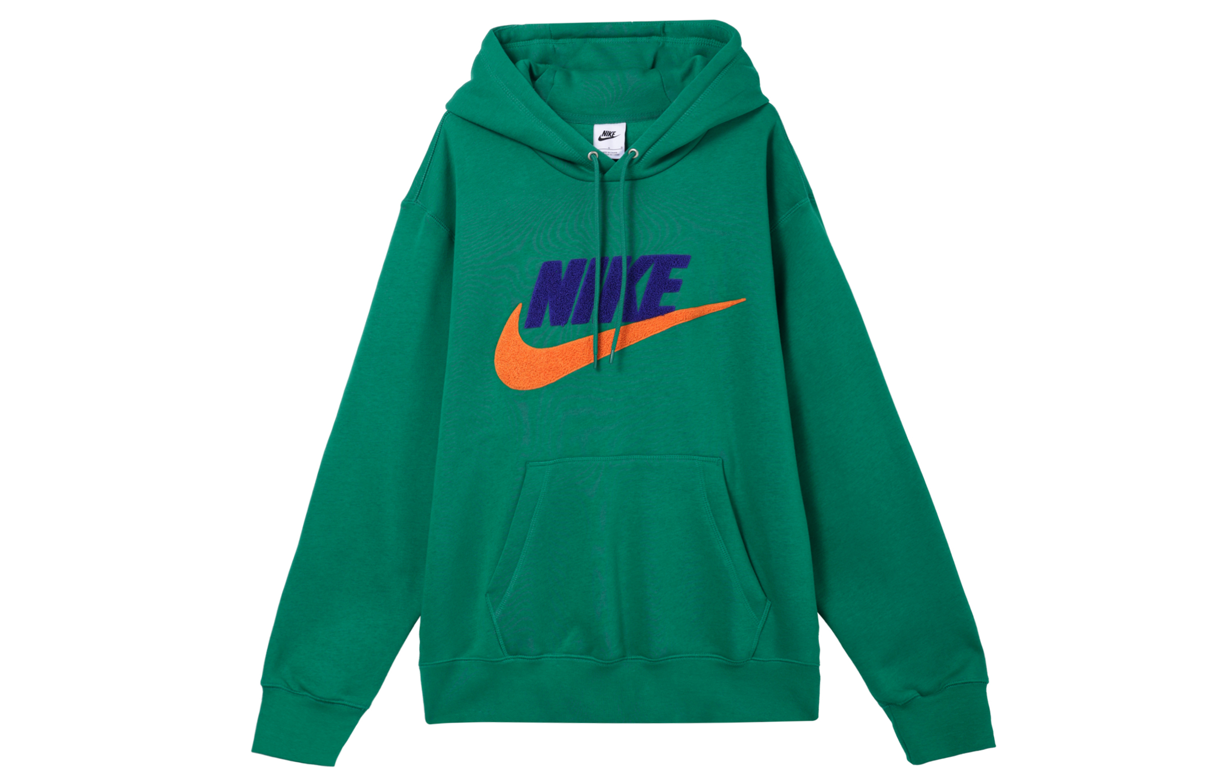 Nike Club Fleece Logo Print Pullover Hoodie Men’s Retro Peacock Green FN3105-365