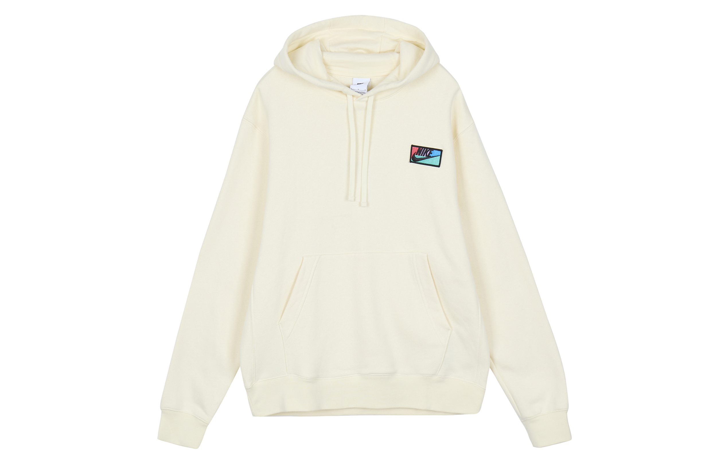 Nike Club Fleece Patch Pullover Hoodie Coconut Milk Color FB8440-113