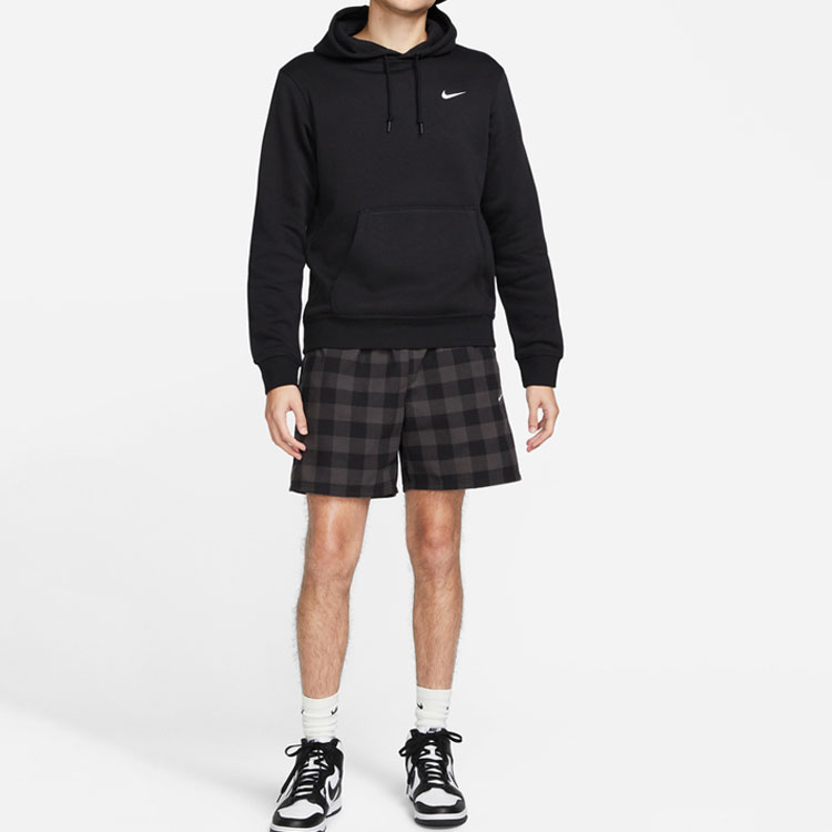 Shop Nike Club Fleece Pullover Hoodie Black/White 623453-010