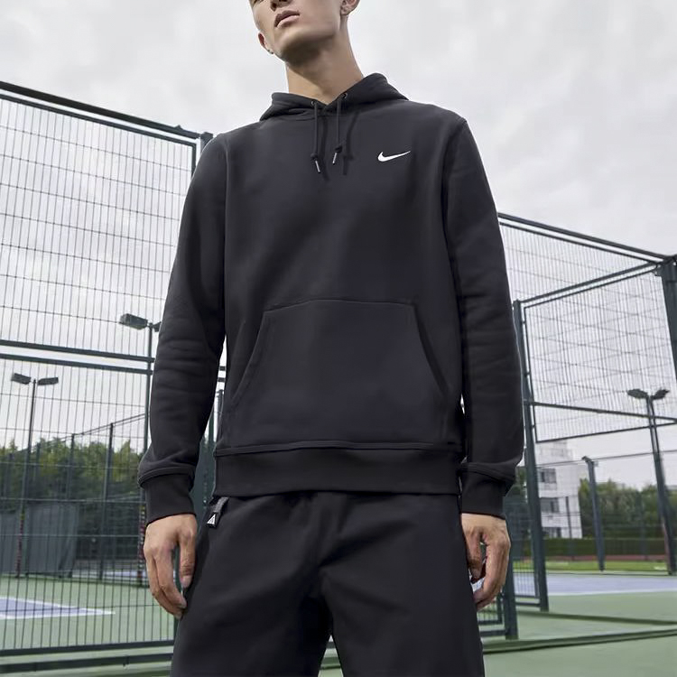 Details for Nike Club Fleece Pullover Hoodie Black/White 623453-010