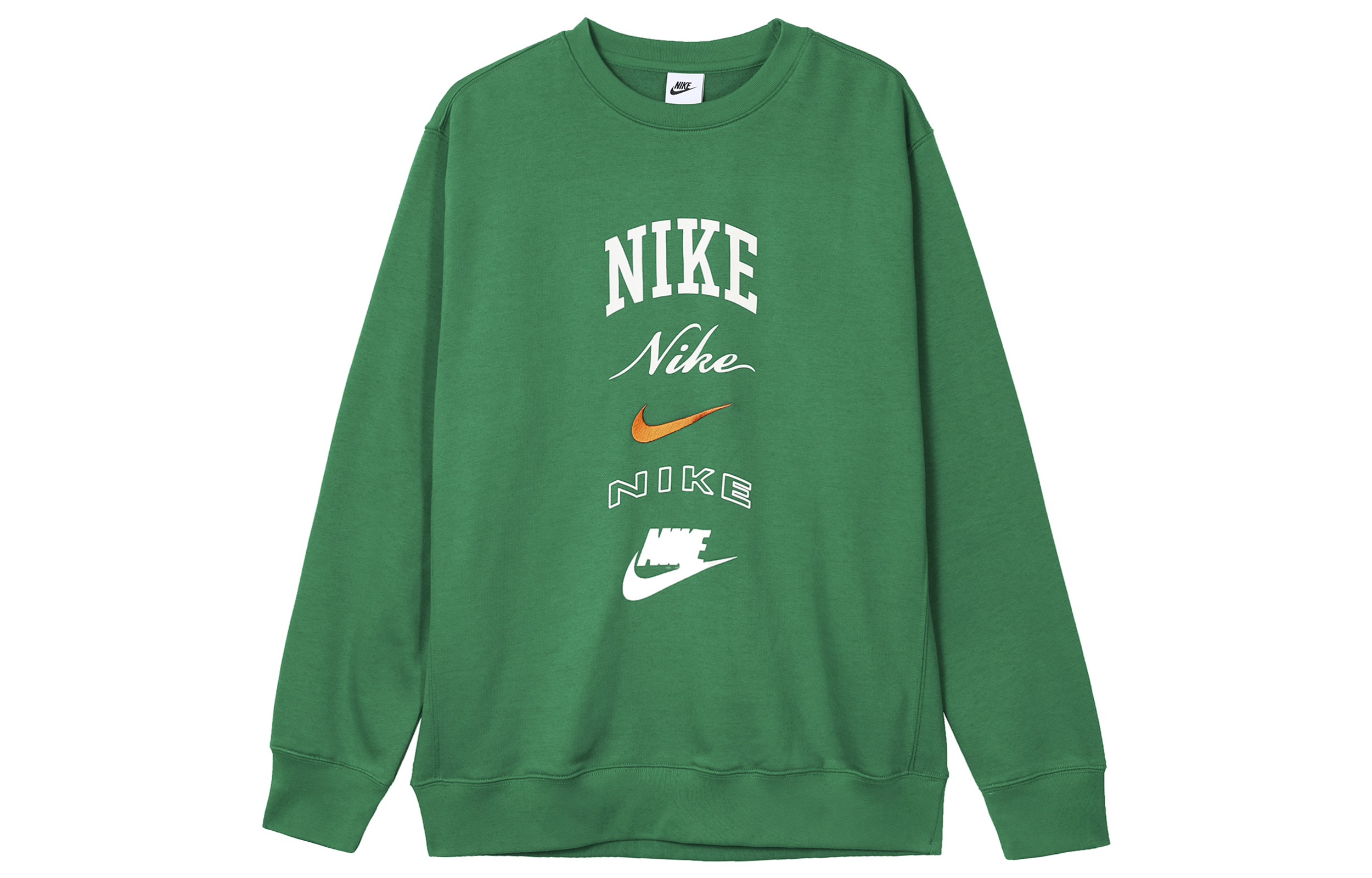 Nike Club Fleece Retro Letter Green Pullover Sweatshirt Casual Style FN2611-365