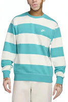 Nike Club Fleece Striped Crewneck Pullover Sweatshirt Cactus Green FN3107-345 Nike Club Fleece Striped Crewneck Pullover Sweatshirt Cactus Green FN3107-345