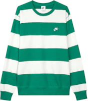 Nike Club Fleece Striped Crewneck Sweatshirt Malachite Green FN3107-365 Nike Club Fleece Striped Crewneck Sweatshirt Malachite Green FN3107-365