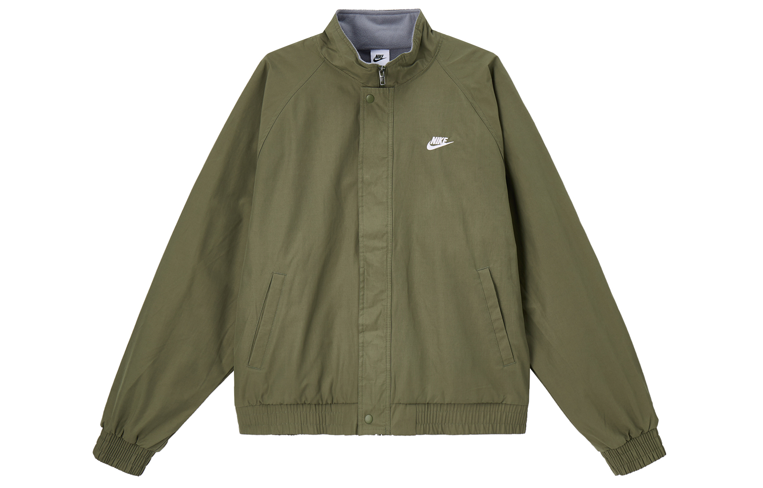Nike Club Futura Long-Sleeve Jacket Olive Green/White Stylish & Comfortable FZ0657-222