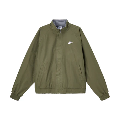 Nike Club Futura Long-Sleeve Jacket Olive Green/White Stylish & Comfortable FZ0657-222