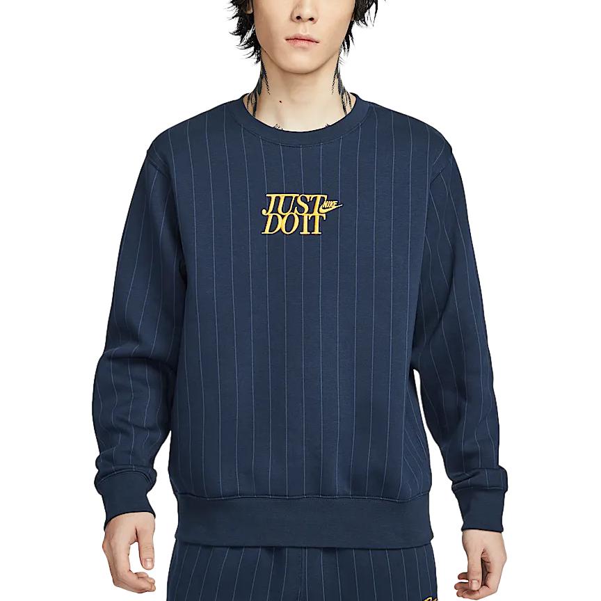 Nike Club FW24 Fleece Crewneck Sweatshirt Men’s Obsidian/University Gold HJ2158-451
