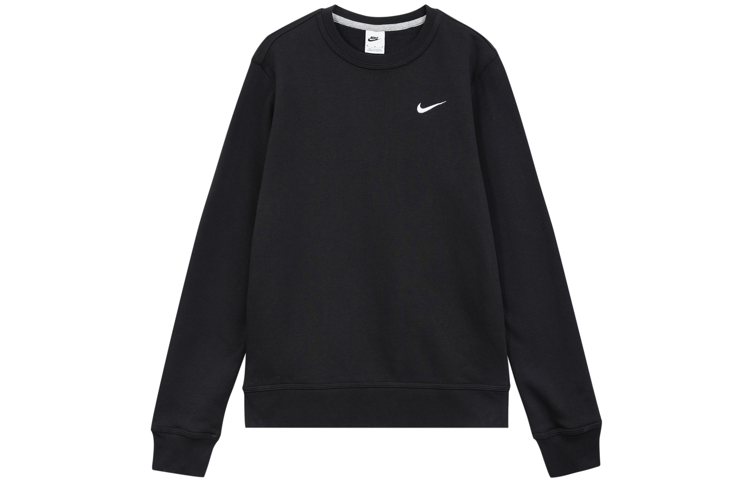 Nike Club Logo Crewneck Long-Sleeve Pullover Sweatshirt Black 623459-010