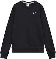 Nike Club Logo Crewneck Long-Sleeve Pullover Sweatshirt Black 623459-010 Nike Club Logo Crewneck Long-Sleeve Pullover Sweatshirt Black 623459-010