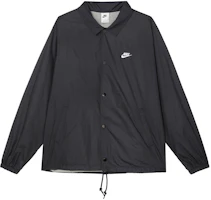 Nike Club Logo Embroidered Loose Fit Polo Button-Up Shirt Jacket Black FN3317-010 Nike Club Logo Embroidered Loose Fit Polo Button-Up Shirt Jacket Black FN3317-010