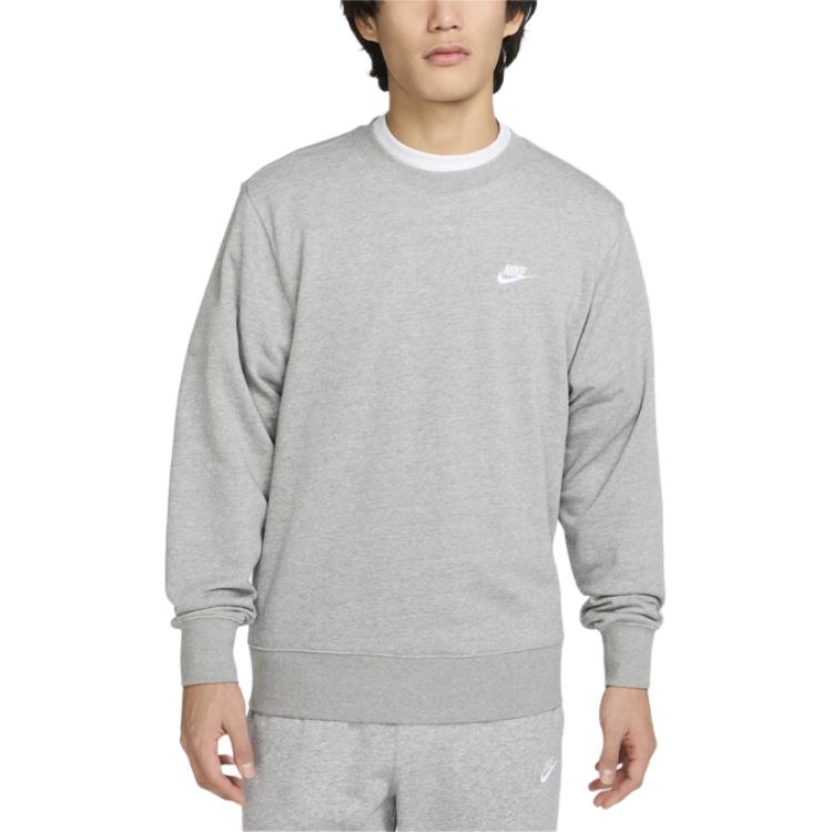 Nike Club Simple Pullover Crewneck Sweatshirt Men’s Grey/White FN3889-063