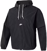 Nike Club Solid Color Breathable Hooded Jacket Black FN3893-010 Nike Club Solid Color Breathable Hooded Jacket Black FN3893-010