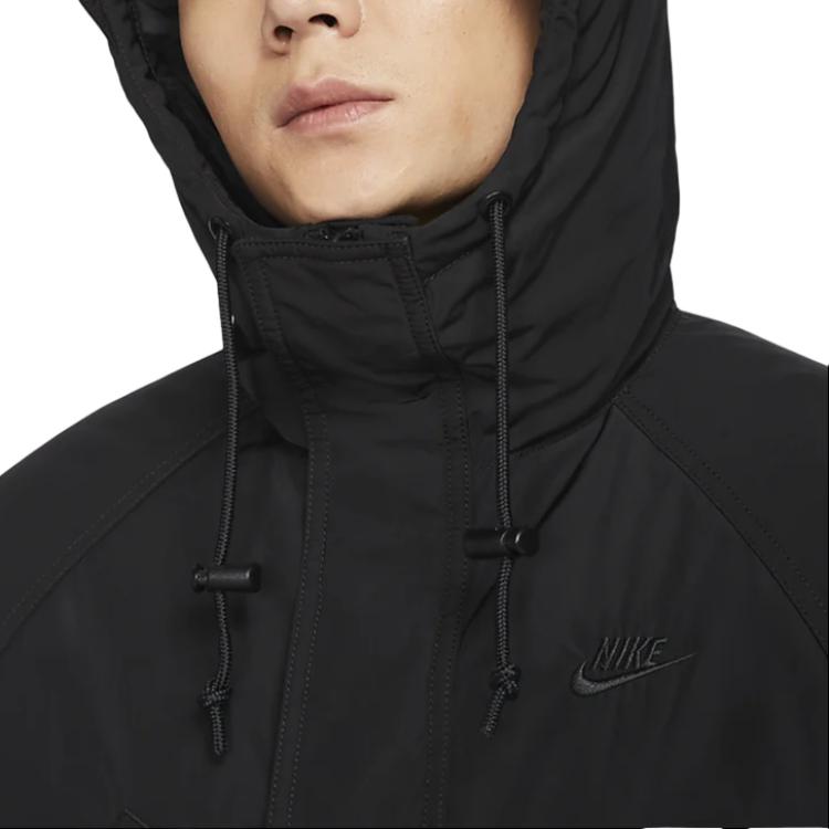 Nike Club Therma-FIT Logo Embroidered Warm Hooded Jacket Black for Men. FZ0870-010 圖 5