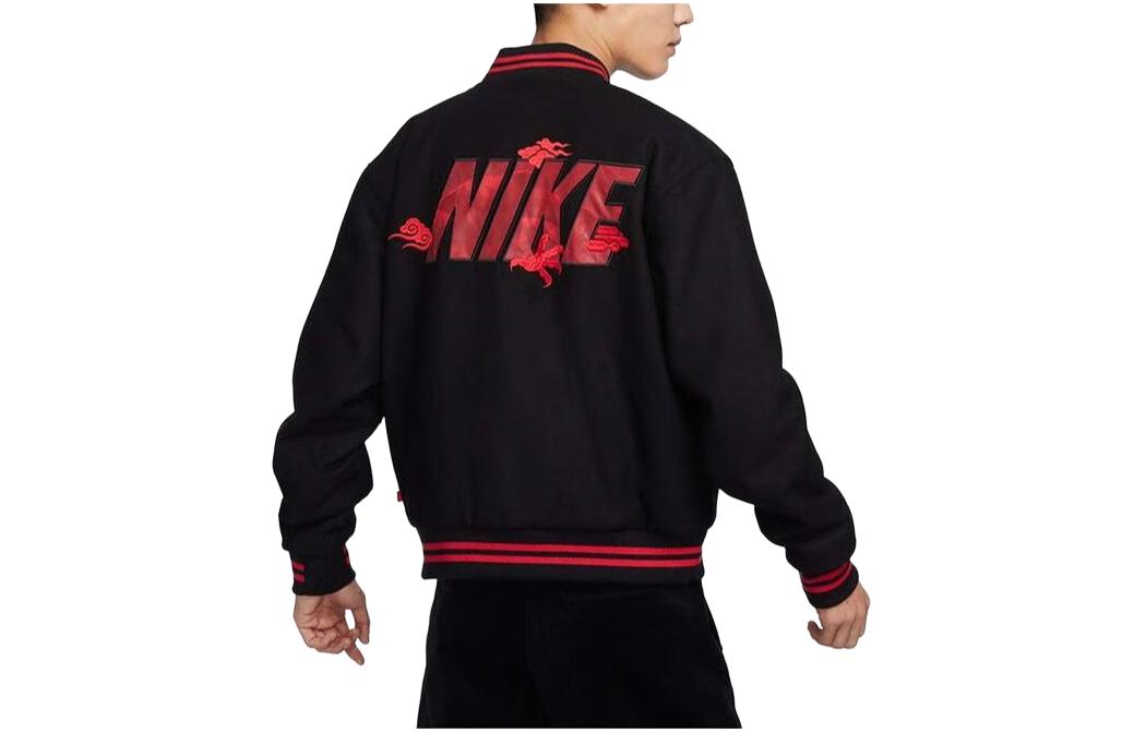 Lookbook Nike CNY Logo 黑色長袖休閒夾克 FZ6372-010