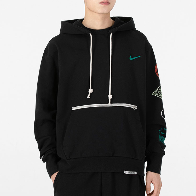 Nike CNY Logo Print Loose Fit Hoodie Black Spring Sweatshirt DJ3861-010 圖 4