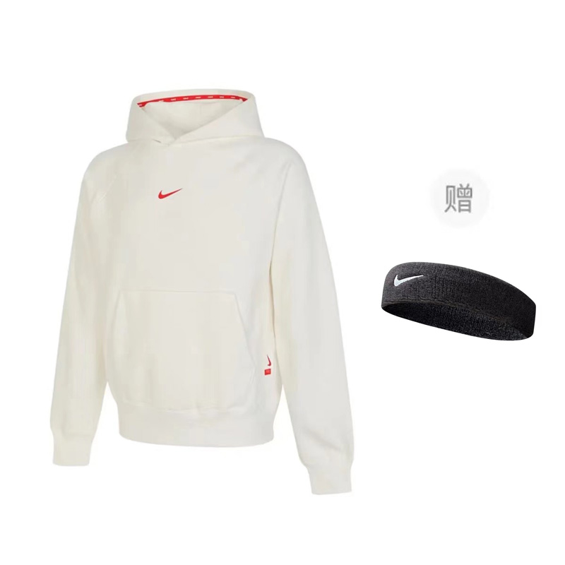 Nike CNY Year of the Dragon Logo Print Pullover Hoodie White FZ6373-133 圖 2