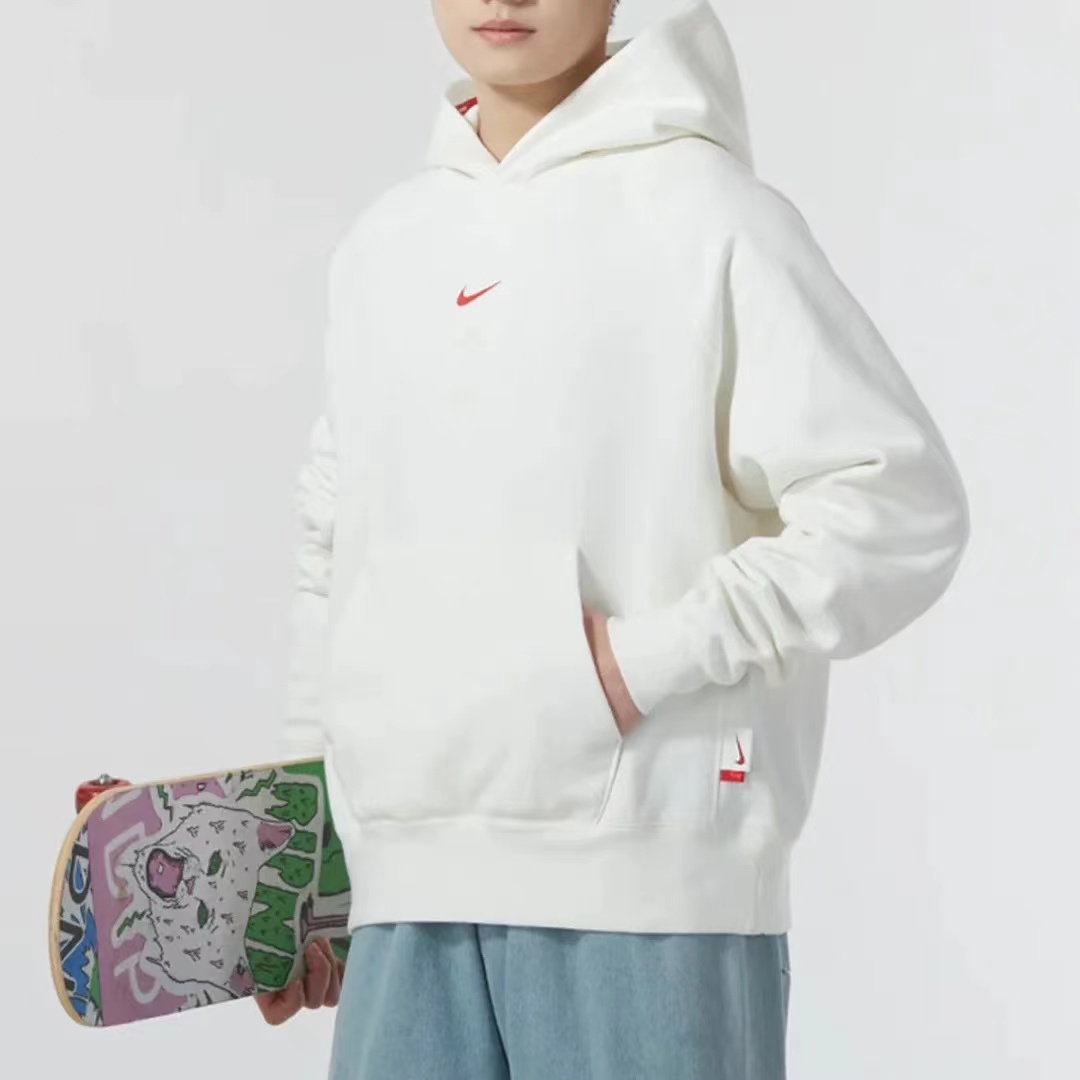 Nike CNY Year of the Dragon Logo Print Pullover Hoodie White FZ6373-133 圖 5