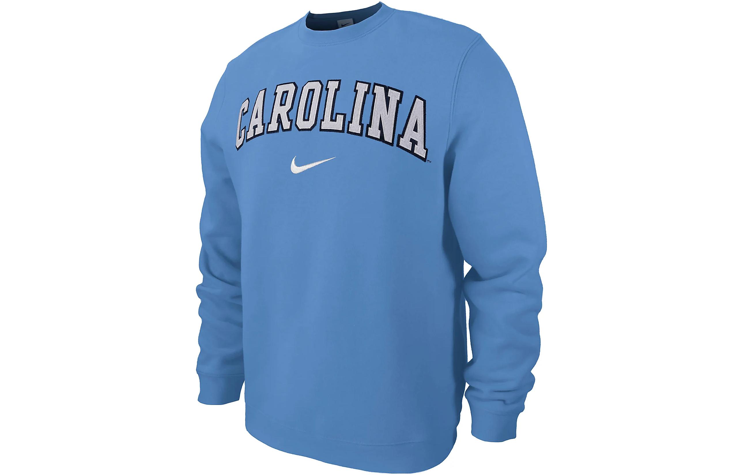 Nike College Crew-Neck Sweatshirt Letter Print Pullover Blue M33239T301-UNC