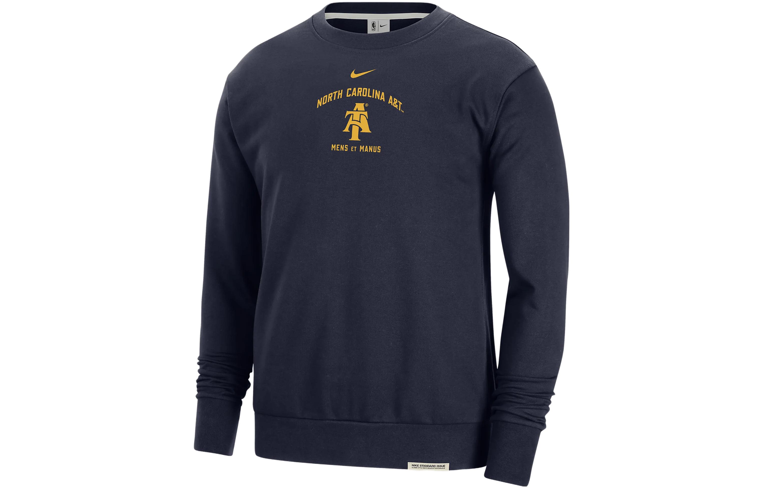 Nike College Fleece Crew Neck Sweatshirt Black Retro Graphic Pullover M33275P981H-NCA