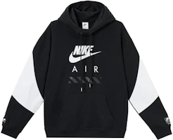 Nike Color Block Pullover Hoodie Black - College Style Long Sleeve HJ0274-010 Nike Color Block Pullover Hoodie Black - College Style Long Sleeve HJ0274-010