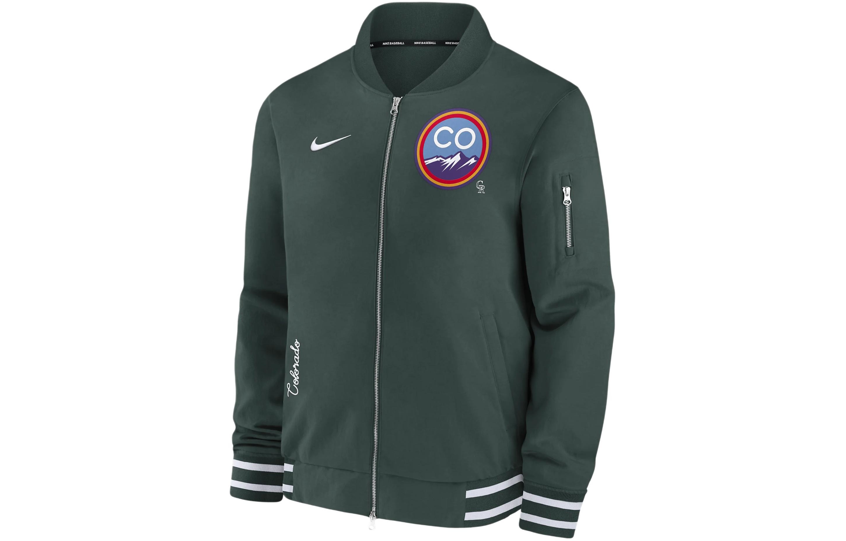 Nike Colorado Rockies Full-Zip Jacket Hunter Green Casual Outerwear 015D03AUDNV-ZHD