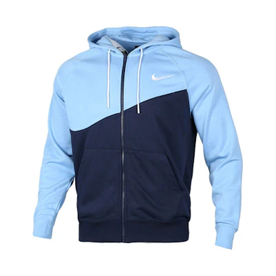 Nike Colorblock Logo Casual Hoodie Jacket Light Blue BV5300-451