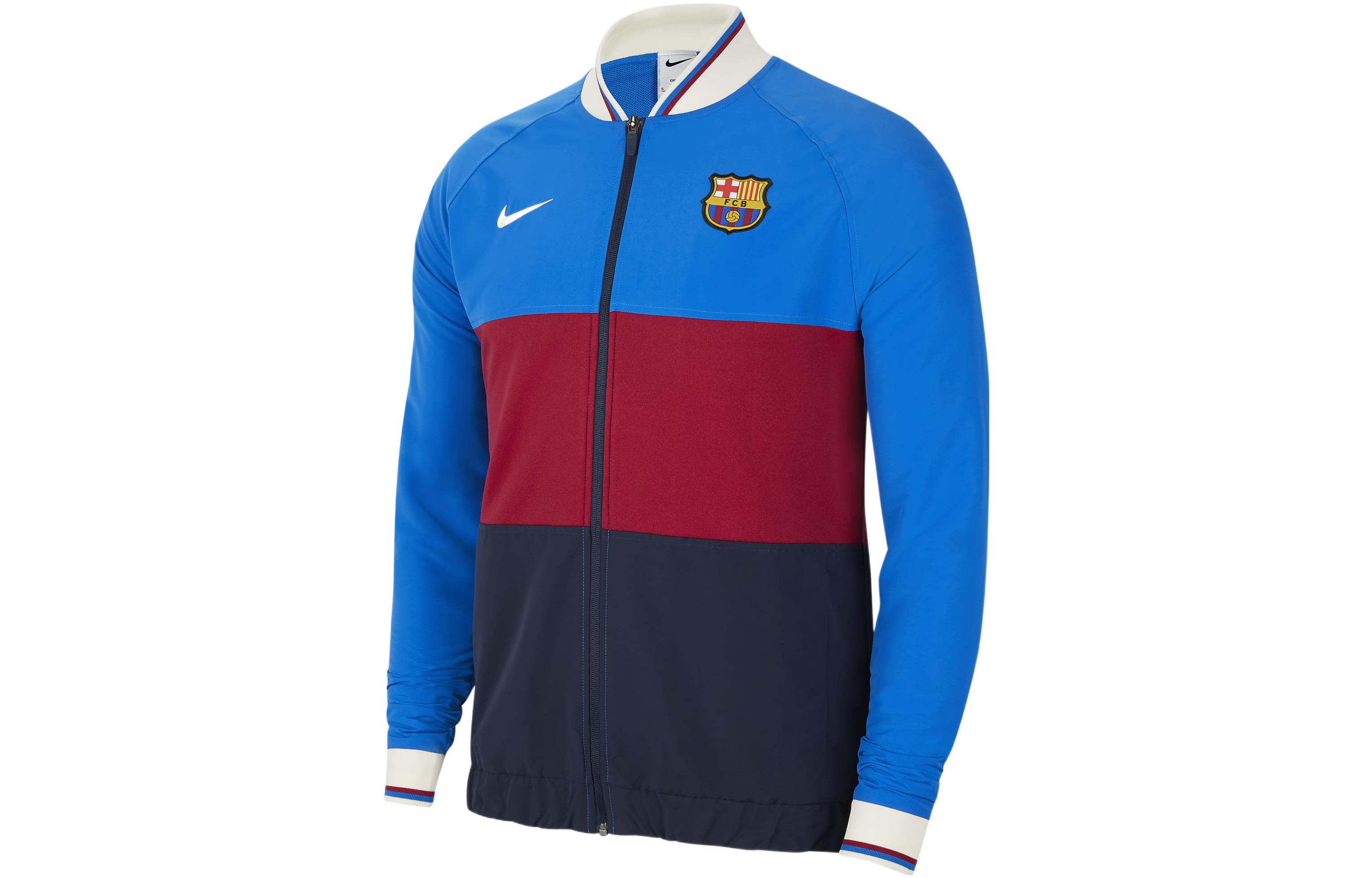 Nike Colorblock Logo Print Retro Track Jacket Red/Blue - Full-Zip Long Sleeve CV9914-427