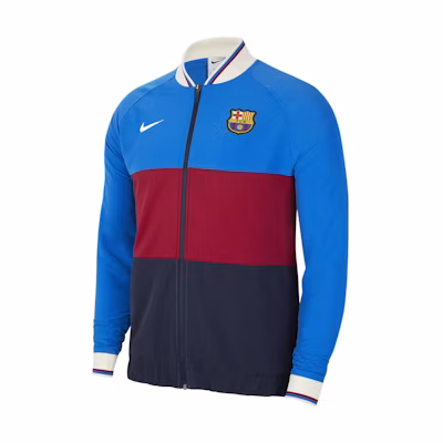 Nike Colorblock Logo Print Retro Track Jacket Red/Blue - Full-Zip Long Sleeve CV9914-427