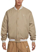 Shop Nike Colorblock Waterproof Khaki Baseball Collar Jacket DX0659-247