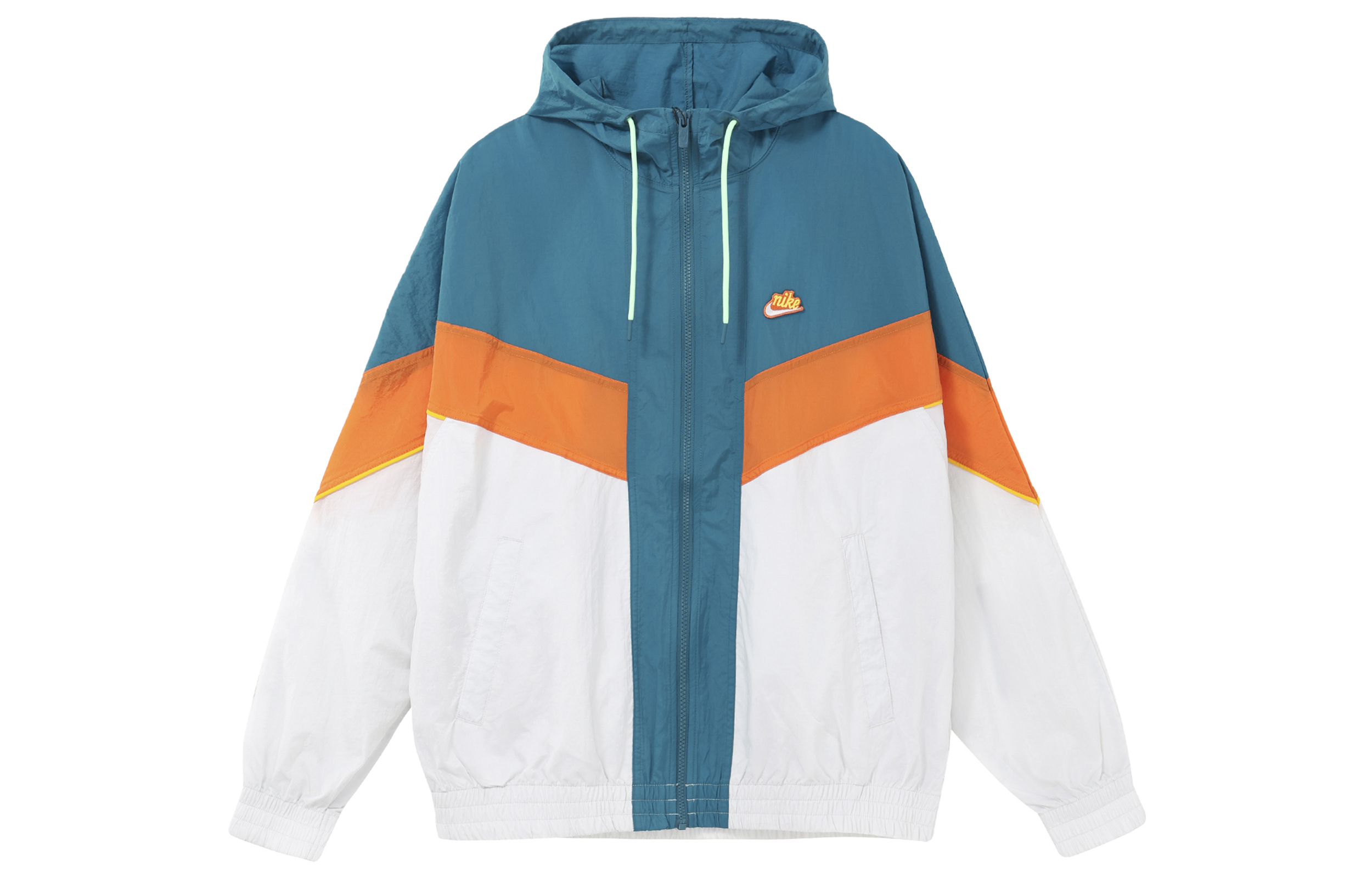Nike Colorblock Woven Hooded Running Jacket Blue/White/Orange DC0502-301