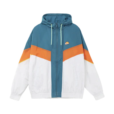 Nike Colorblock Woven Hooded Running Jacket Blue/White/Orange DC0502-301